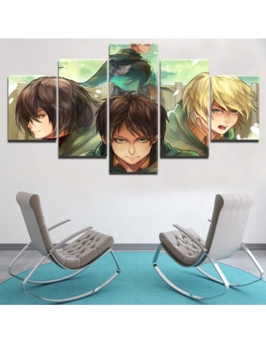 Dipinto Eren x Mikasa x Armin Cornice su tela En savoir plus